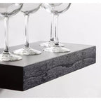 Lot de 2 étagères murales Havlock en bois de 18 po, noires : étagères ouvertes en MDF, aucun assemblage requis