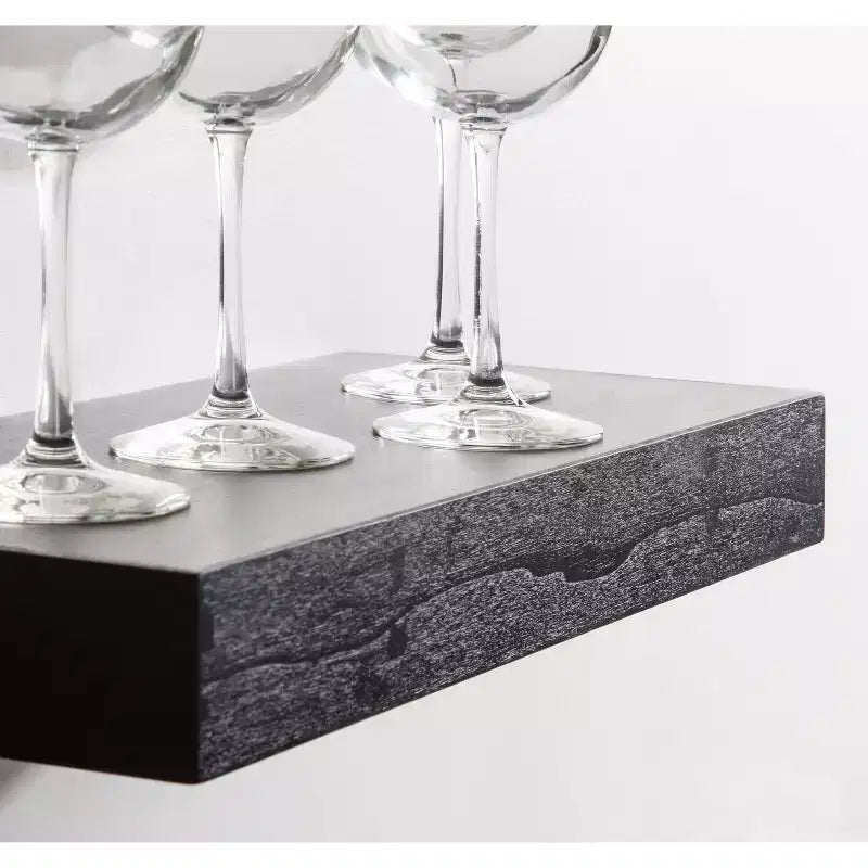 Lot de 2 étagères murales Havlock en bois de 18 po, noires : étagères ouvertes en MDF, aucun assemblage requis