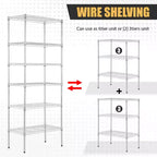 Étagère métallique à 6 niveaux, rayonnage de garage, étagère réglable et autoportante, utilisation multifonctionnelle pour la maison, le bureau ou le commerce.