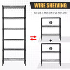 Étagère métallique à 6 niveaux, rayonnage de garage, étagère réglable et autoportante, utilisation multifonctionnelle pour la maison, le bureau ou le commerce.