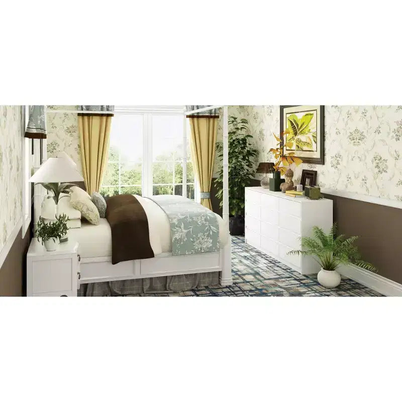 Commode Moderne 12 Tiroirs Design Minimaliste Poignées Discrètes
