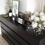 Commode Moderne 12 Tiroirs Design Minimaliste Poignées Discrètes