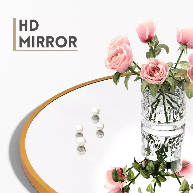 Miroir plein pied 69x24 en alliage d'aluminium, arqué sur les côtés - avec support