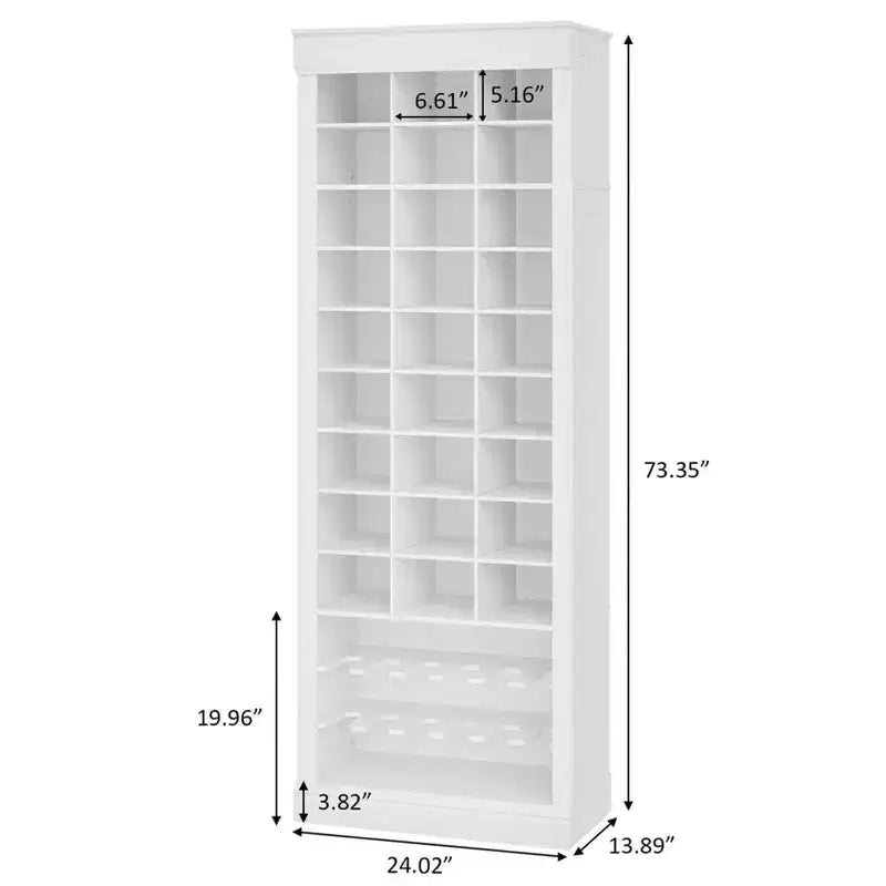 Meuble de rangement pour chaussures, armoire à chaussures haute à 10 niveaux avec étagères à bottes et 27 casiers, organisateur de chaussures autoportant pour placard, entrée