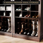 Meuble de rangement pour chaussures, armoire à chaussures haute à 10 niveaux avec étagères à bottes et 27 casiers, organisateur de chaussures autoportant pour placard, entrée