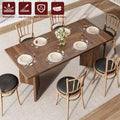 TROPOW 71 Inch Rectangular Dining Table for 6, Rustic Tall Kitchen Table with Large Tabletop, Long Wooden Table with Heavy Duty Legs, Walnut