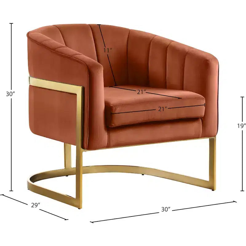 Fauteuil en velours Carter