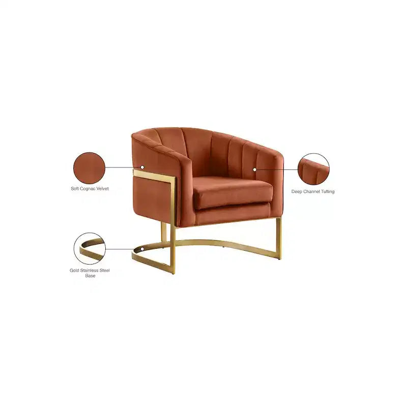 Fauteuil en velours Carter