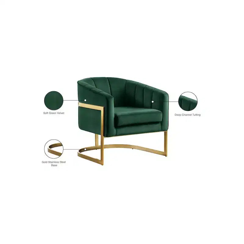 Fauteuil en velours Carter