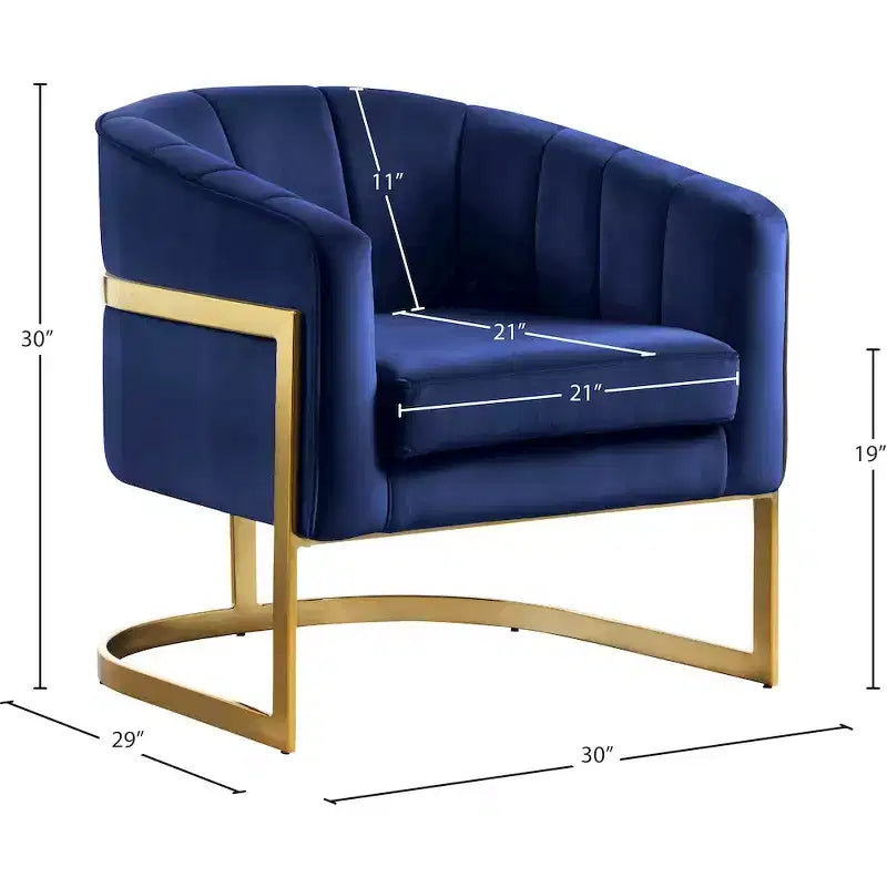 Fauteuil en velours Carter
