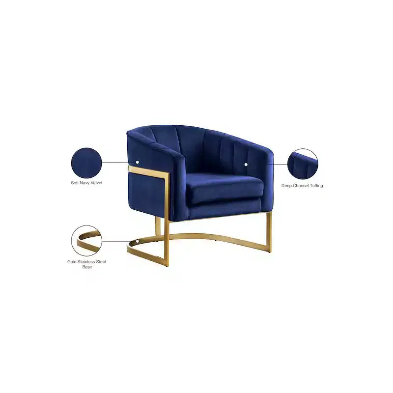 Fauteuil en velours Carter