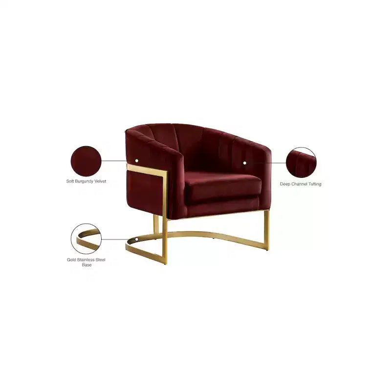 Fauteuil en velours Carter