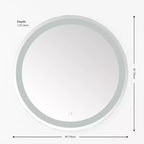 Miroir rond à LED en aluminium de 30 po