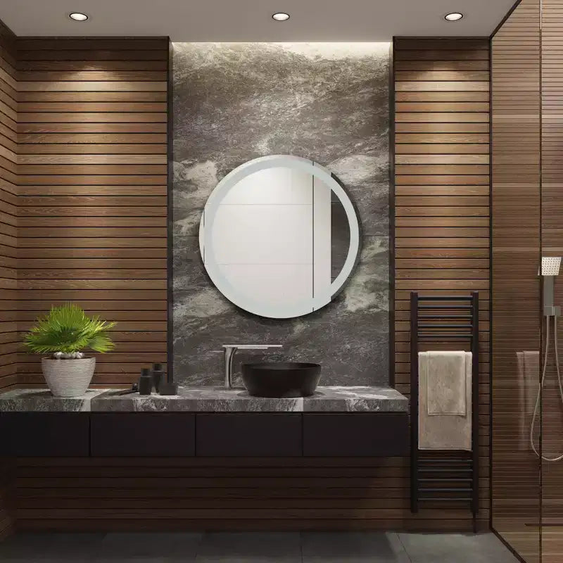 Miroir rond à LED en aluminium de 30 po
