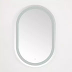 Crosby 24 Aluminum LED Oval Mirror - LMR1002 - Silver/White - Safavieh