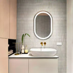 Miroir ovale LED en aluminium 24