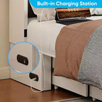 Lit escamotable coffre Full/Queen avec matelas et rangement