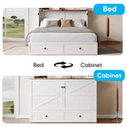 Lit escamotable coffre Full/Queen avec matelas et rangement