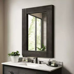 Miroir mural rectangulaire pleine longueur en bois couleur anthracite (sans support) 71 x 31 x 2