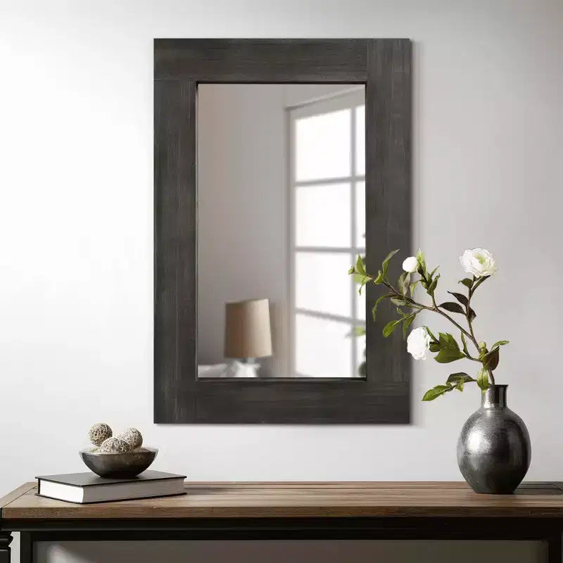 Miroir mural rectangulaire pleine longueur en bois couleur anthracite (sans support) 71 x 31 x 2