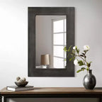 Miroir mural rectangulaire pleine longueur en bois couleur anthracite (sans support) 71 x 31 x 2