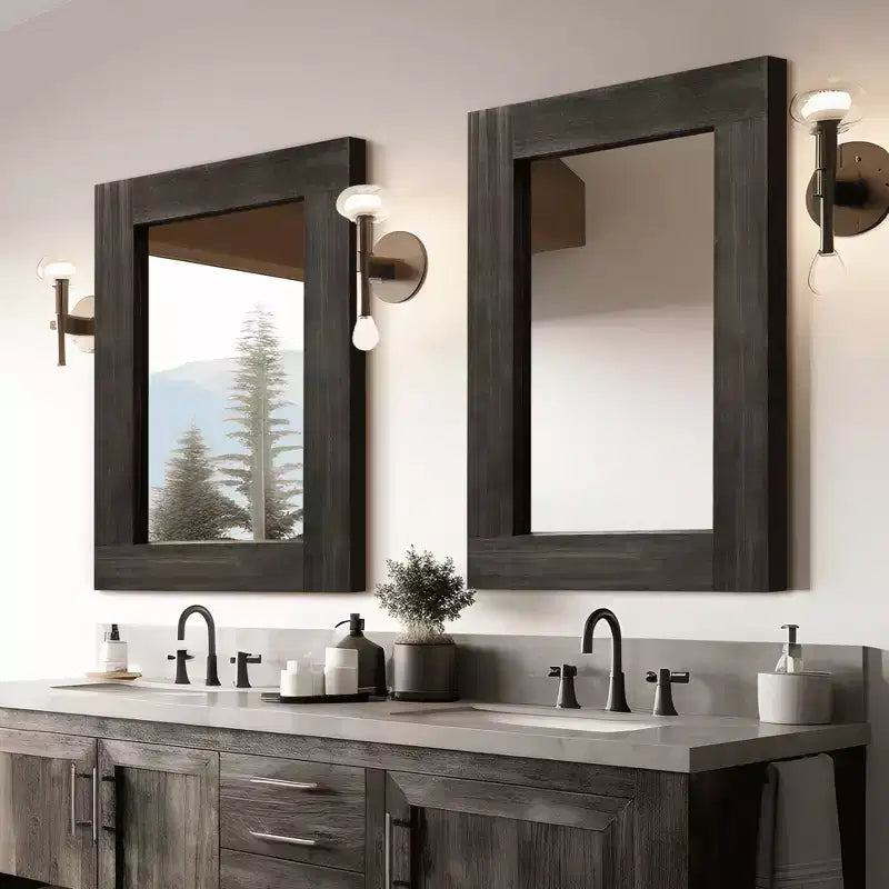 Miroir mural rectangulaire pleine longueur en bois couleur anthracite (sans support) 71 x 31 x 2