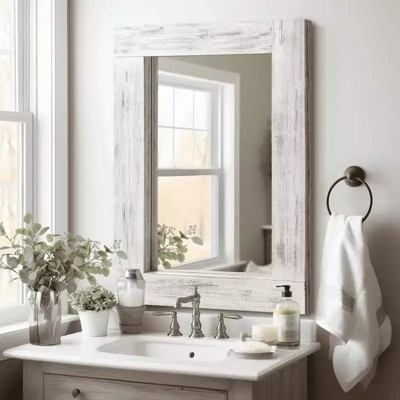 Miroir mural rectangulaire pleine longueur en bois couleur anthracite (sans support) 71 x 31 x 2