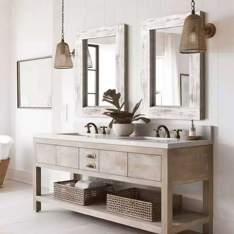 Miroir mural rectangulaire pleine longueur en bois couleur anthracite (sans support) 71 x 31 x 2