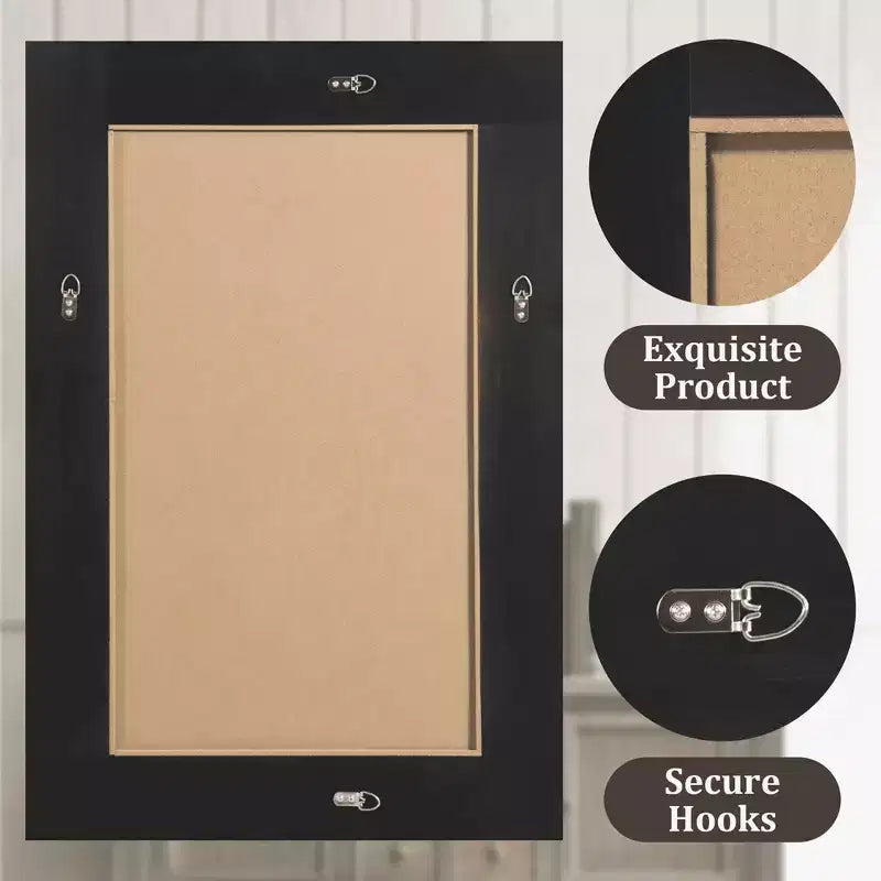 Miroir mural rectangulaire pleine longueur en bois couleur anthracite (sans support) 71 x 31 x 2