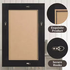 Miroir mural rectangulaire pleine longueur en bois couleur anthracite (sans support) 71 x 31 x 2