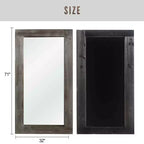 Miroir mural rectangulaire pleine longueur en bois couleur anthracite (sans support) 71 x 31 x 2