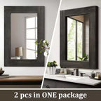Miroir mural rectangulaire pleine longueur en bois couleur anthracite (sans support) 71 x 31 x 2