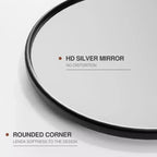 Miroir mural en fer, coins arrondis, arche dorée, quincaillerie rotative, 31x23x2in, double face