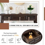 Console en pin massif Jessie 50 avec tiroirs et étagère inférieure ouverte