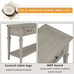 Console en pin massif Jessie 50 avec tiroirs et étagère inférieure ouverte