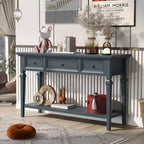Console en pin massif Jessie 50 avec tiroirs et étagère inférieure ouverte