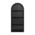 Miroir pleine longueur, pied en bois, motif rayé, arche à angle droit, noir, 71x31x1in, sans support