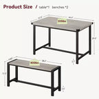 Ensemble table à manger pour 4 personnes avec 2 bancs
