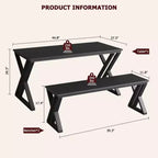 Table de cuisine avec 2 bancs, ensemble table à manger pour 4, ensemble table de salle à manger peu encombrant, gain de place pour cuisine, salle à manger, appartement