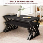 Table de cuisine avec 2 bancs, ensemble table à manger pour 4, ensemble table de salle à manger peu encombrant, gain de place pour cuisine, salle à manger, appartement