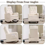 Fauteuil à bascule pour chambre d'enfant, fauteuil inclinable à dossier haut avec poches latérales, fauteuil à bascule inclinable pour salon, chambre à coucher, bureau