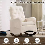 Fauteuil à bascule pour chambre d'enfant, fauteuil inclinable à dossier haut avec poches latérales, fauteuil à bascule inclinable pour salon, chambre à coucher, bureau
