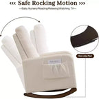Fauteuil à bascule pour chambre d'enfant, fauteuil inclinable à dossier haut avec poches latérales, fauteuil à bascule inclinable pour salon, chambre à coucher, bureau