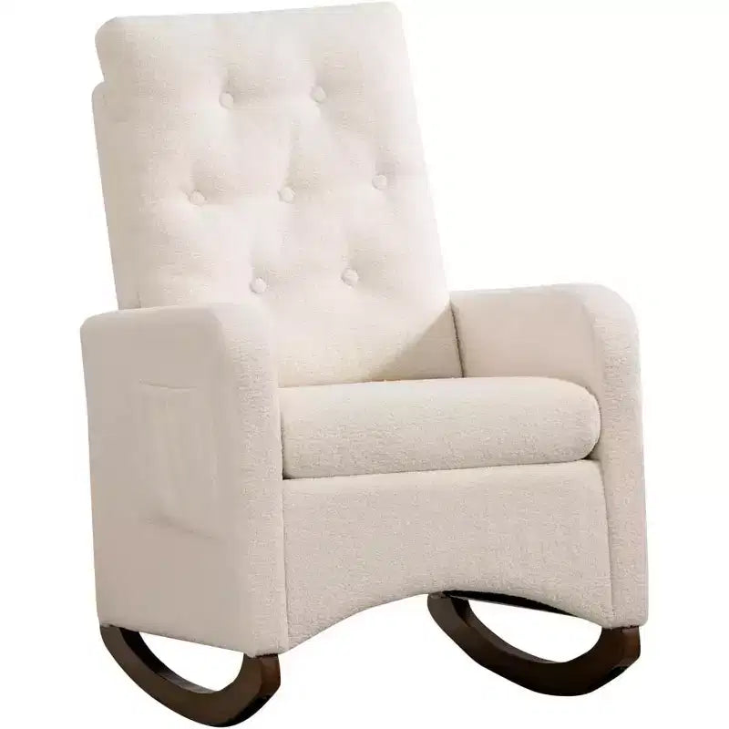 Fauteuil à bascule pour chambre d'enfant, fauteuil inclinable à dossier haut avec poches latérales, fauteuil à bascule inclinable pour salon, chambre à coucher, bureau