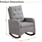 Fauteuil à bascule pour chambre d'enfant, fauteuil inclinable à dossier haut avec poches latérales, fauteuil à bascule inclinable pour salon, chambre à coucher, bureau