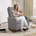 Fauteuil à bascule pour chambre d'enfant, fauteuil inclinable à dossier haut avec poches latérales, fauteuil à bascule inclinable pour salon, chambre à coucher, bureau