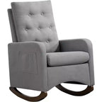 Fauteuil à bascule pour chambre d'enfant, fauteuil inclinable à dossier haut avec poches latérales, fauteuil à bascule inclinable pour salon, chambre à coucher, bureau