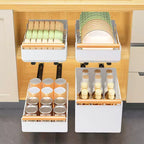Tiroir coulissant télescopique pour meuble de cuisine, panier de rangement coulissant pour meuble de cuisine, tiroirs coulissants pour armoires de cuisine, salle de bain, égouttoir à vaisselle blanc