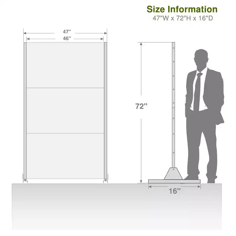 Cloison de séparation rectangulaire autoportante en métal galvanisé de 183 cm pour jardin, extérieur, blanc
