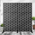 MAYEERTY Room Divider Screen Square 01 Black Arch Galvanized Sheet 72x47x16in 3-Piece Set 3-Piece Set